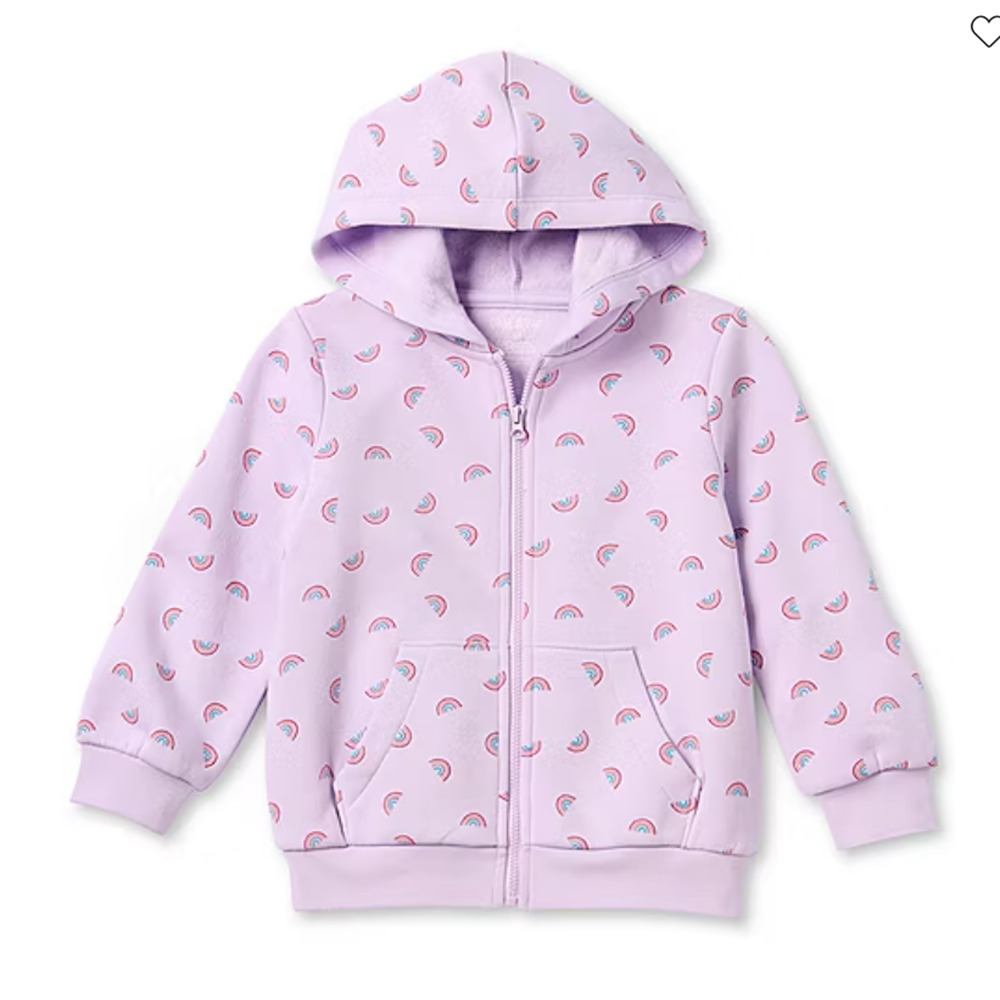 Okie Dokie Toddler & Little Girls Fleece Hooded Lightweight Jacket Rainbow 4T